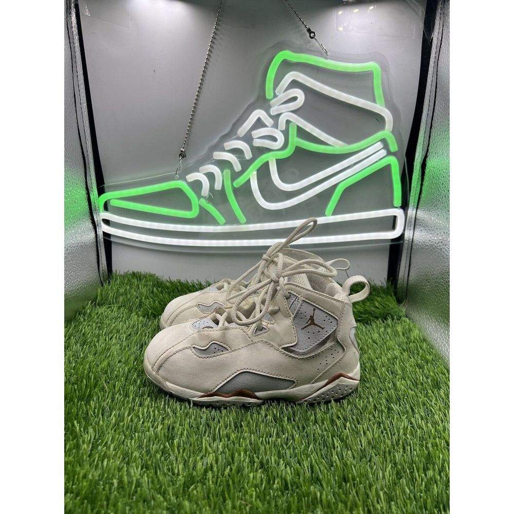 Nike Air Jordan True Flight Kids Shoes Sz 10C White Bronze Light Gray 645071-112